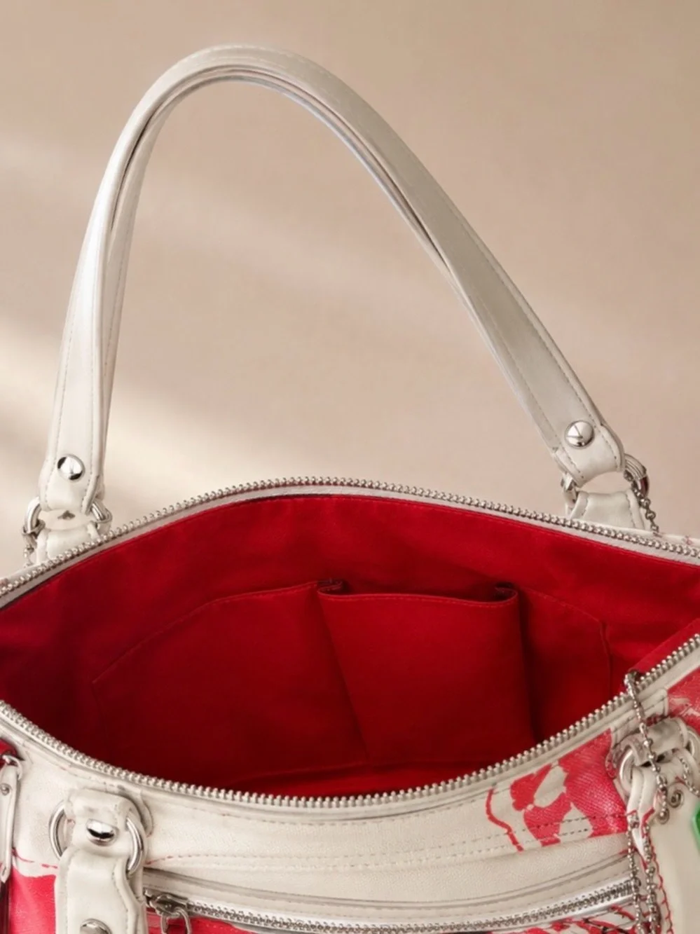 NWT Coach 19029 Poppy Placed Flower Glam Tote Floral Canvas Shoulder Bag Rare